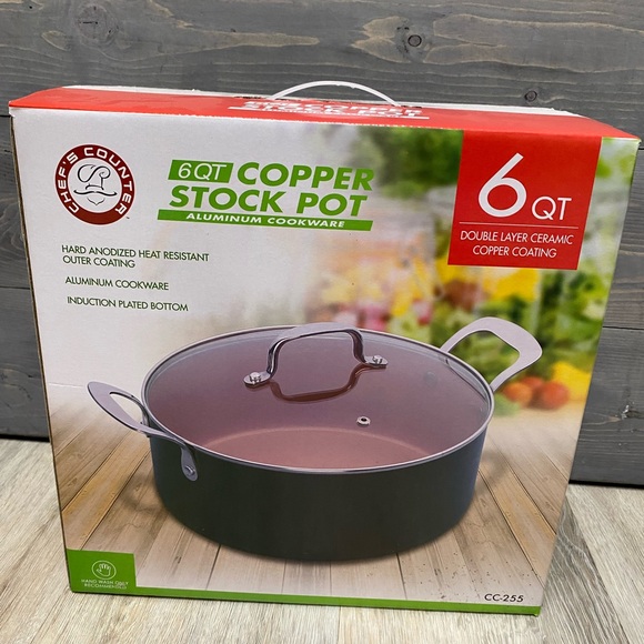 Chef’ Counter New In Box 6QT Copper Stock Pot - Picture 1 of 4